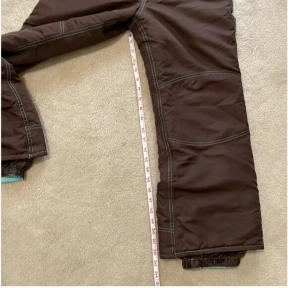 Cherokee snow ski pants adjustable waist brown with teal Size Large 10/12 - Picture 8 of 9